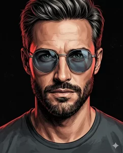Cinematic Noir Graphic Portrait