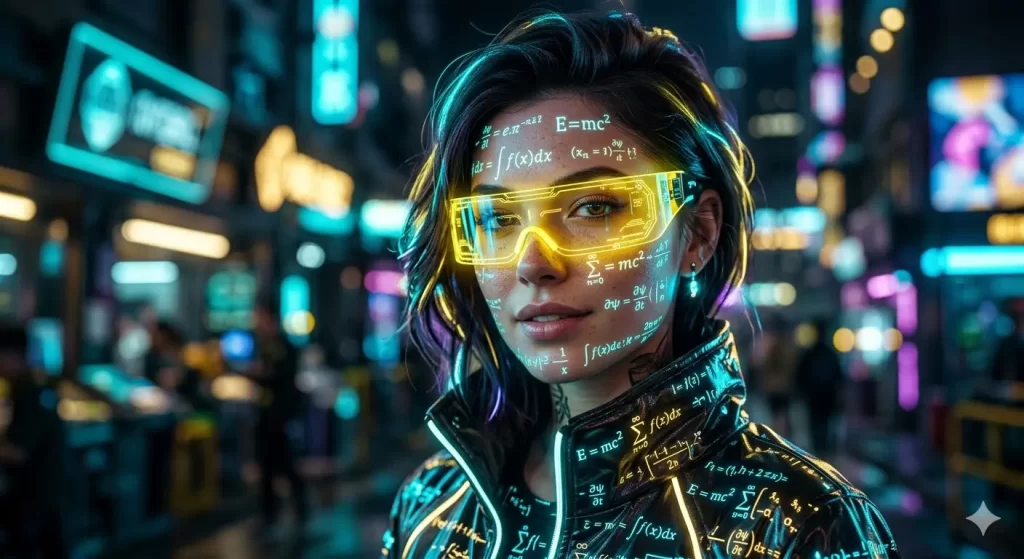 Futuristic Math-Glow Portrait