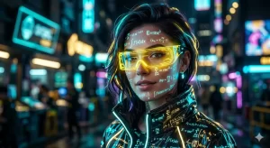 Futuristic Math-Glow Portrait