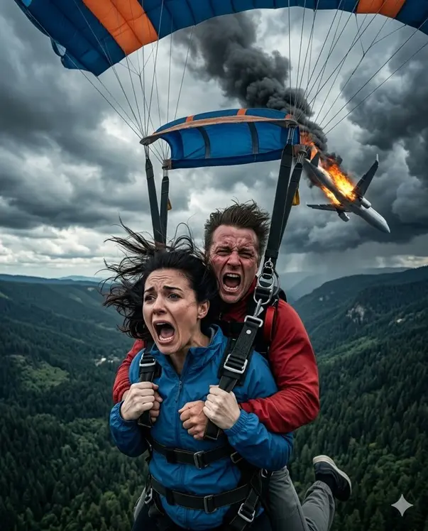 Mid-Air Catastrophe Skydivers and Crashing Plane