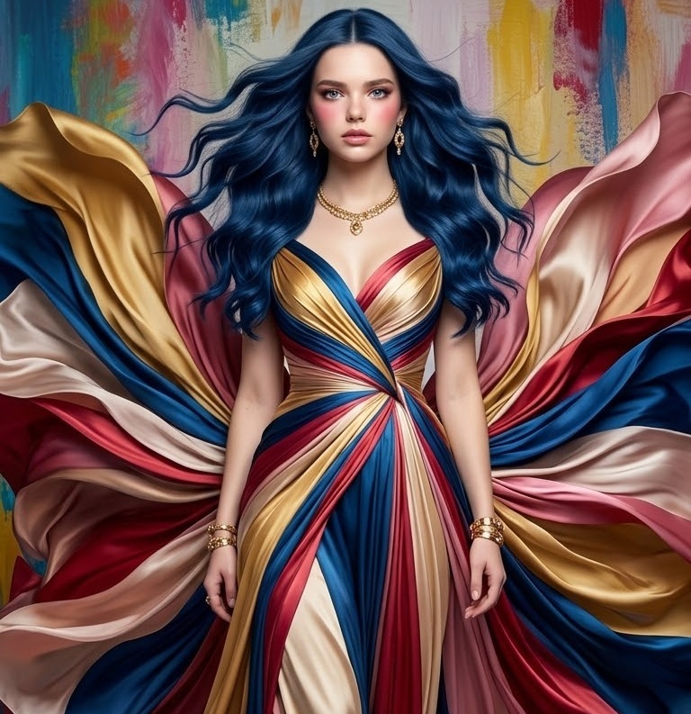 High-Fashion Editorial: Avant-Garde Liquid Silk Gown
