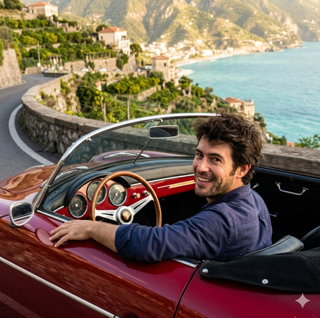 Amalfi Coast Drive in a Classic Porsche