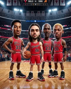 Bulls Caricature Dream Team with Custom Player