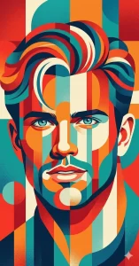 Geometric Segmented Vector Portrait