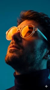 Neo-Noir Retrofuturistic Portrait