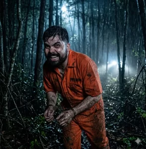Prisoner on the Run in the Rain