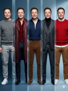 The Many Faces of Elon A Cinematic Fashion Study