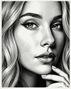 Vintage Noir Engraved Portrait