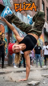 Eliza's Dynamic Urban Breakdance Freeze