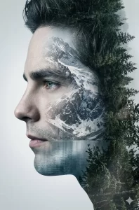 Nature's Essence Double-Exposure Profile Portrait