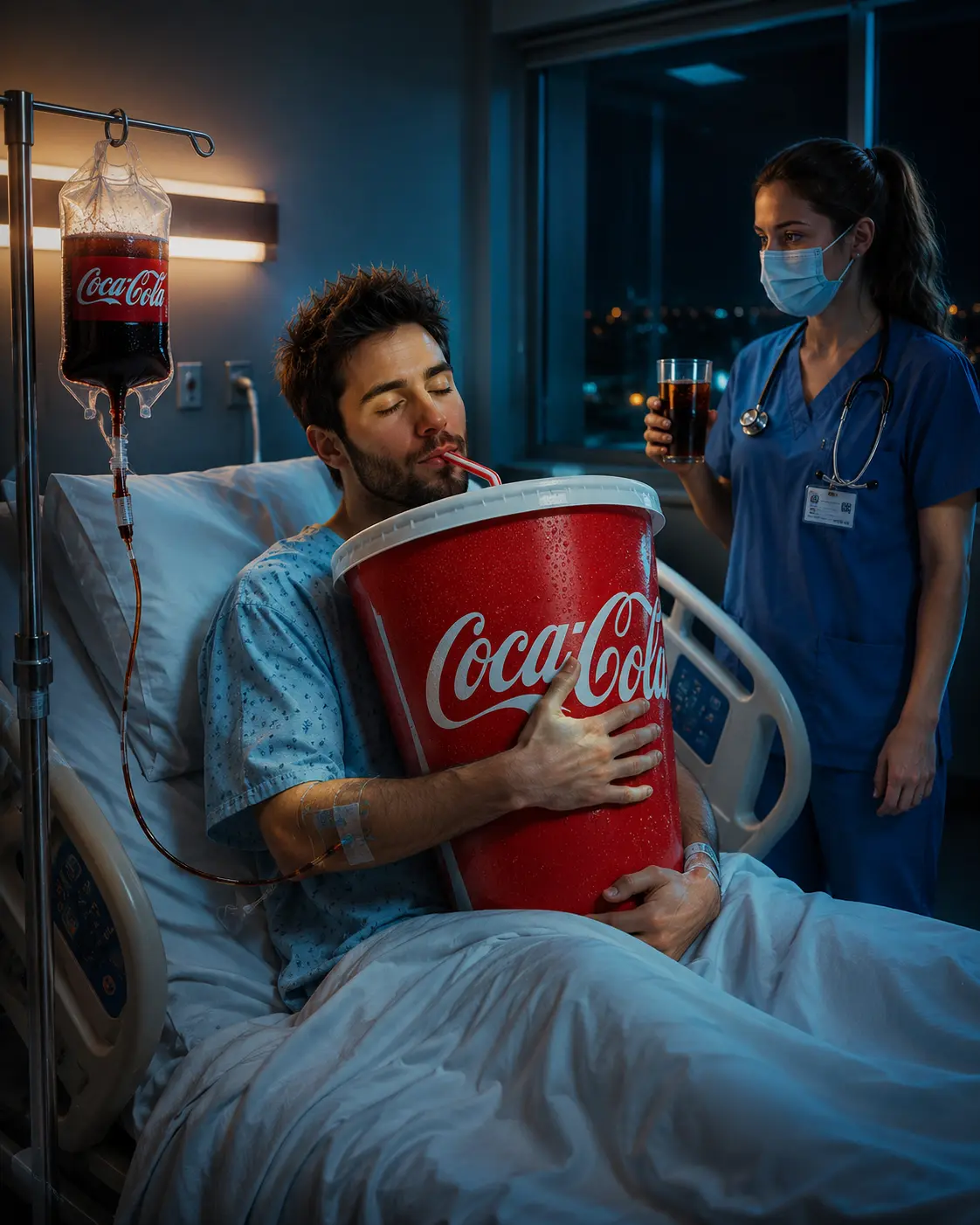 Surreal Coca-Cola Hospital Scene