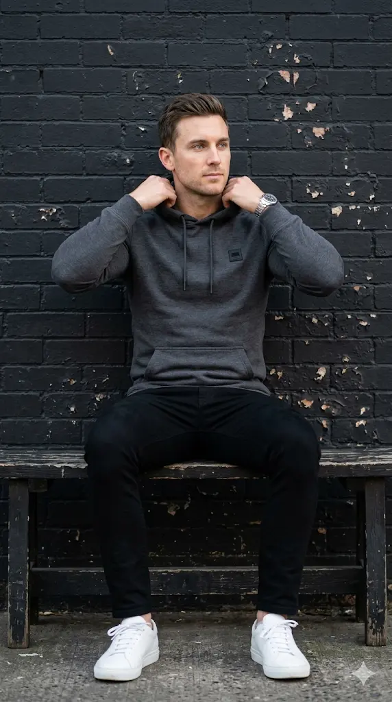 Urban Streetwear Portrait Minimalist Black Brick Aesthetic