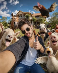 Viral Farm Selfie Chaos with Funny Farm Animals