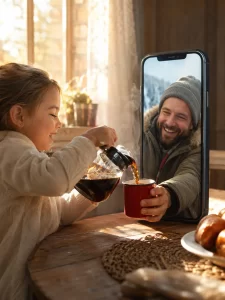 Warm Coffee Across the Screen