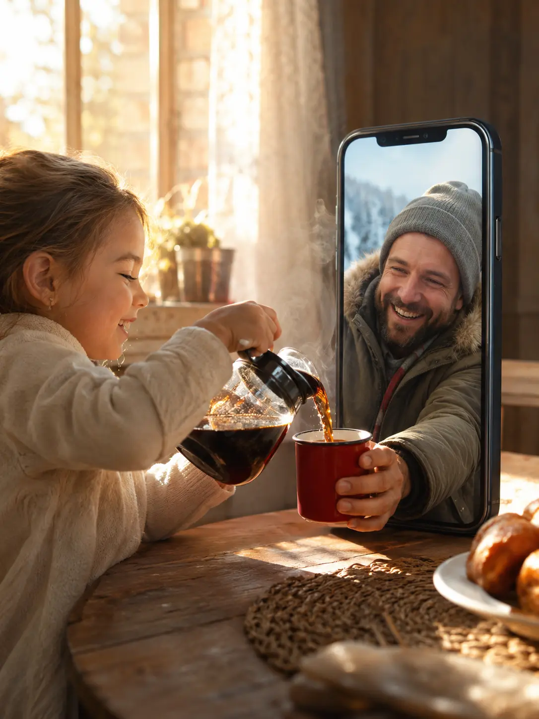Warm Coffee Across the Screen