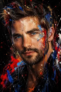Explosive Abstract Portrait of a Modern Warrior
