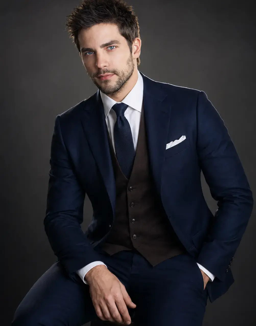 Quiet Luxury Editorial Portrait of a Confident Businessman