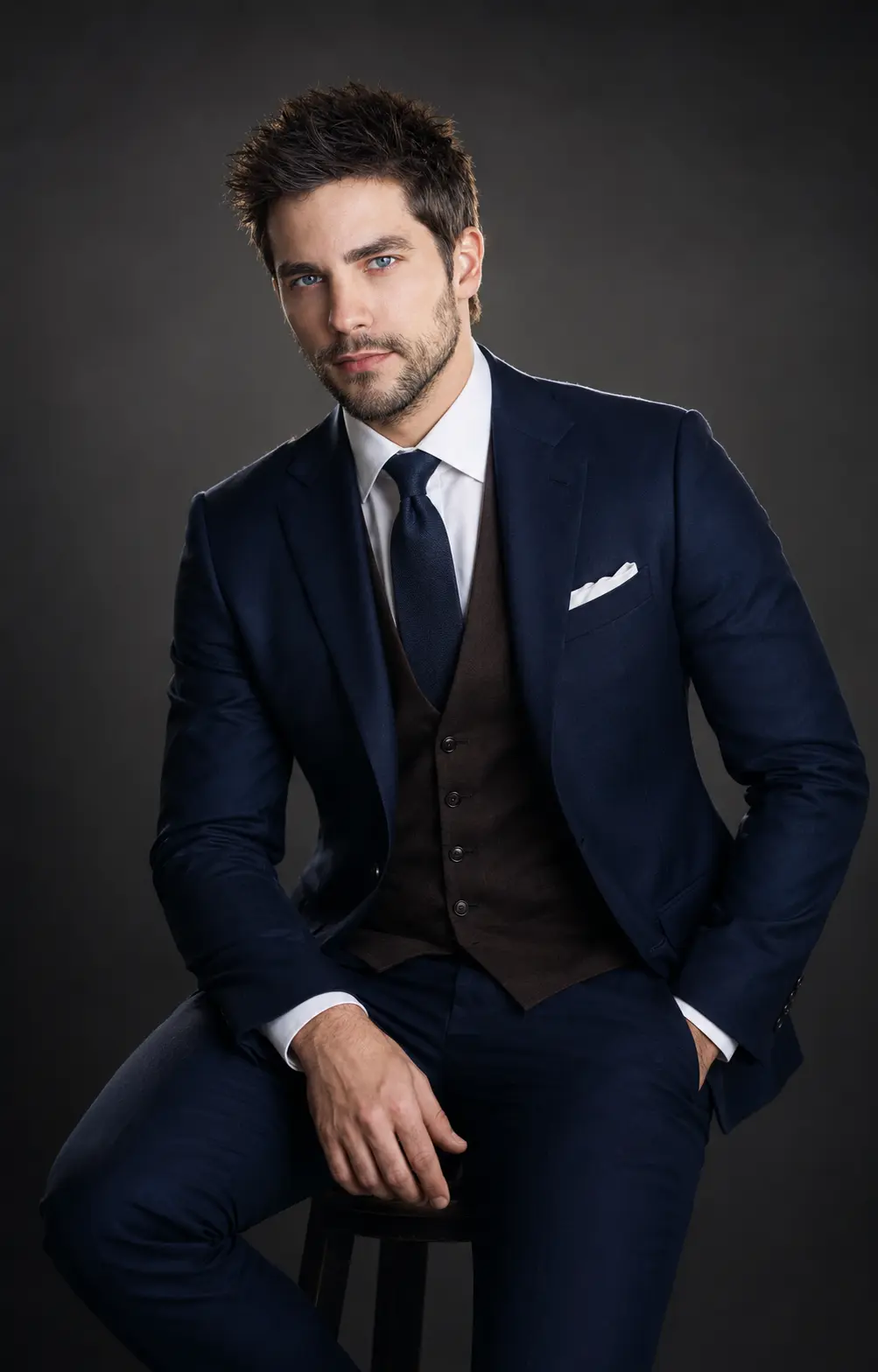 Quiet Luxury Editorial Portrait of a Confident Businessman
